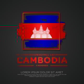 Cambodia Independence day greeting card Template. vector