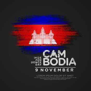 Cambodia Independence day greeting card Template. vector
