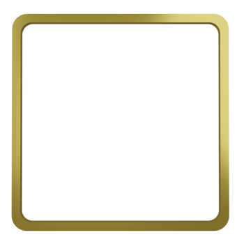 3D render golden line square prop isolated on transparent background png