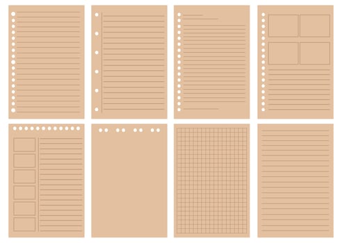 brown paper collection for journal vector