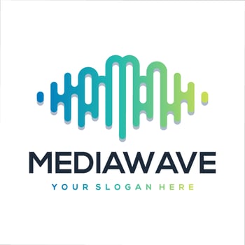 sound wave with letter logo template vector