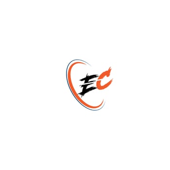 EC Simple Clean Modern Style Initial Letters logo  Vecto vector
