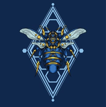 Vector illustration of bee ornament