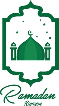 Ramadan Kareem Greeting Card with moon, lantern, poster illustration. vector illustration. Muslim background. simple and elegant