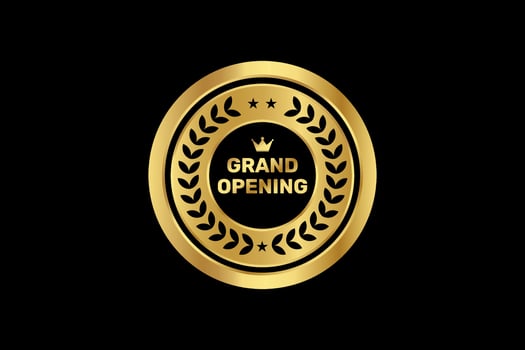 Grand opening golden ribbon. vector