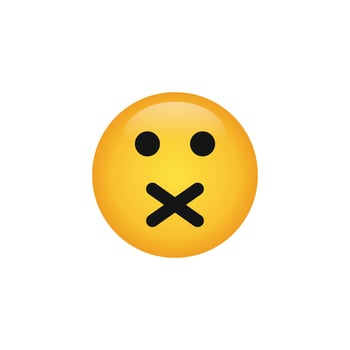 Keep silence face emoticon icon vector