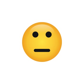 Neutral face emoticon icon vector