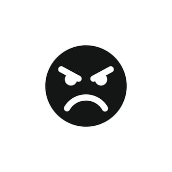 Angry face emoticon icon vector
