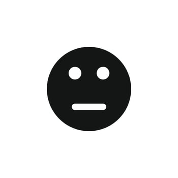 Neutral face emoticon icon vector