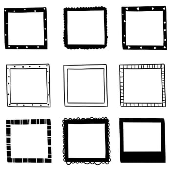 Rectangle border frame hand drawn vector and illustration