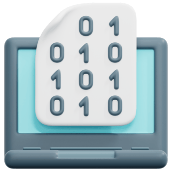 binary 3d render icon illustration png