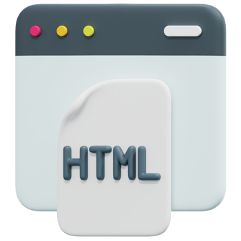 html 3d render icon illustration png