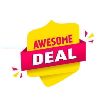 Awesome deal banner, Flat vector design on white background.