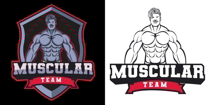 Muscle esport logo mascot design vector