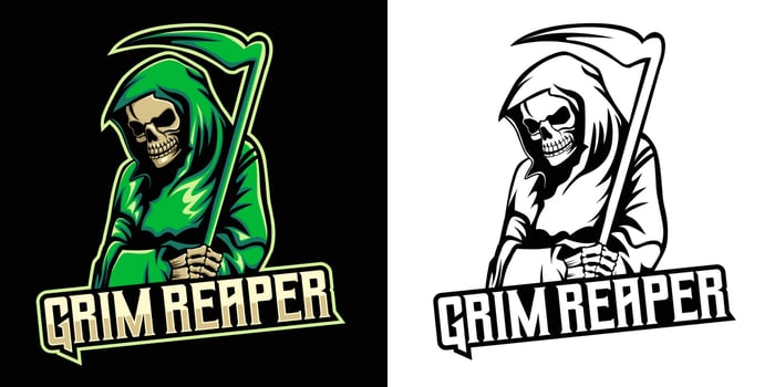 grim reaper esport logo mascot design vector