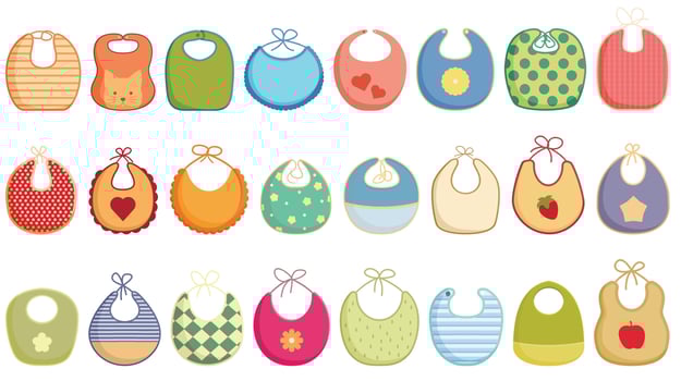Bib icons set cartoon vector. Boy baby vector