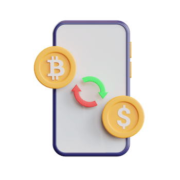 Cryptocurrency Exchange App 3d Illustration png