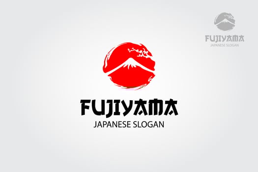 Fujiyama Japanese Vector Logo Template. Modern and minimalist style logo.