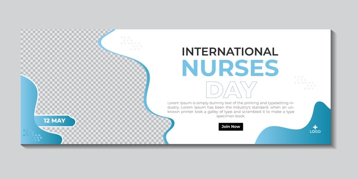 12 May international nurses day profile cover and web banner design vector