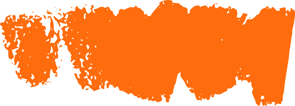 orange rough paint strokes for design elements. Artistic shape brush strokes for ornament and lower thirds isolated background png