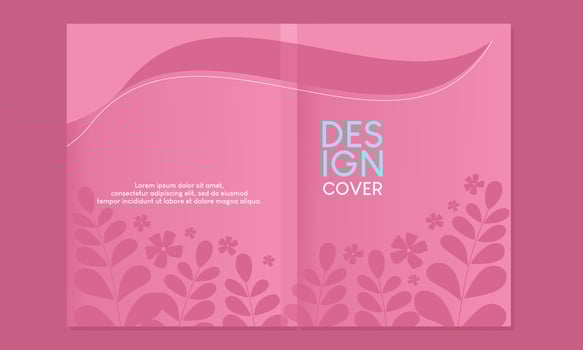 pink botanical book cover set vector