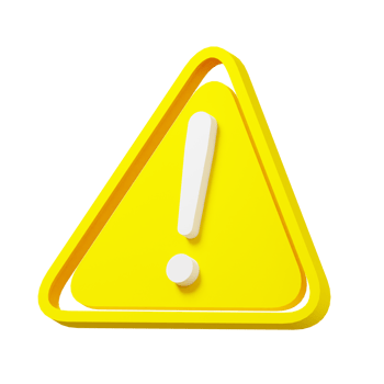 3D rendering Exclamation mark sign icon png