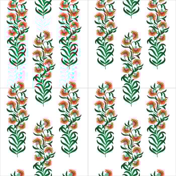 Seamless Hand sketched vector vintage leaves flowers fish Wild and free Perfect for textile printing invitations greeting cards blogs, wrappers and posters.