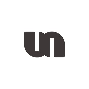 letter un simple curves linked geometric logo vector