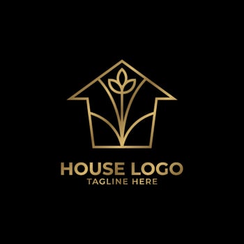 minimalist luxurious eco house logo vector design suitable for real estate, home rent, property agent, constructor