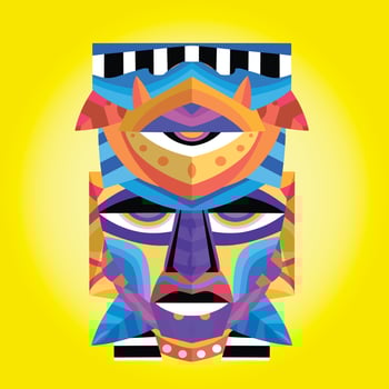 Premium Aztec Cubism Illustration vector