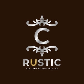 letter C rustic vector logo template design for fashion, wedding, spa, salon, hotel, restaurant, beauty care