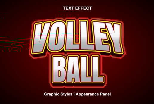 volleyball text effect with graphic style and editable. vector