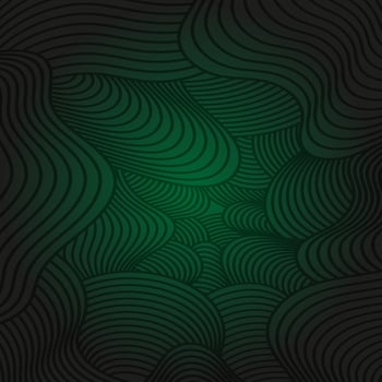 3D modern wave curve abstract presentation background. Lines layer background. Abstract decoration, pattern, green gradients, 3d vector illustration. Dark background