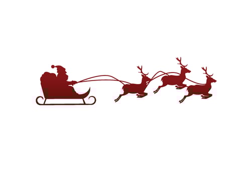 sillouette santa with the deer vector