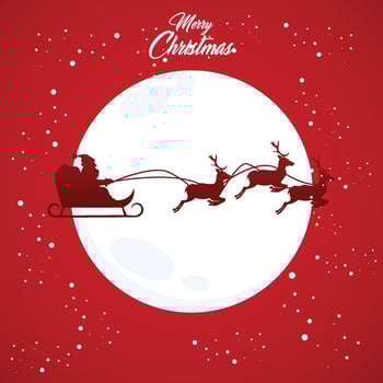 a santa silhouette in the moon vector