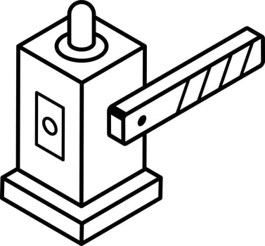 Toll plaza outline icon in isometric style vector
