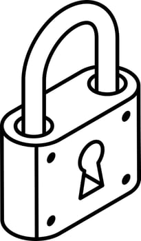 An isometric icon of card lock vector
