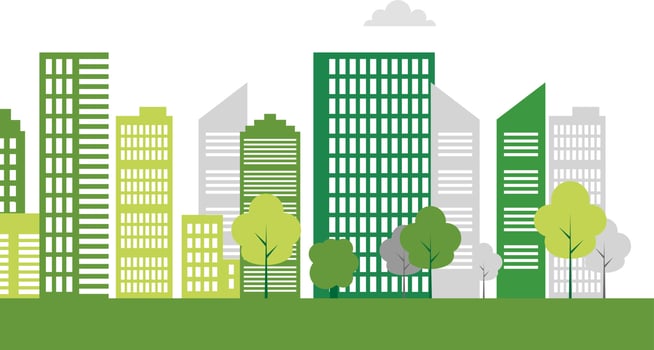 Ecology town concept and environment With Eco-Friendly Ideas,Vector Illustration vector