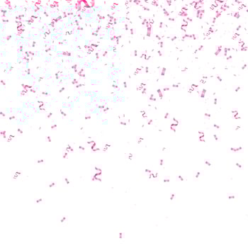 Pink confetti, paper scatter falling on the floor festive of celebration party abstract background vector illustration