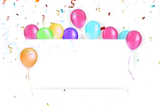 Illustration of a banner with balloons. Party and celebration or holidays vector illustration. Balloons free board and confetti vector illustration.