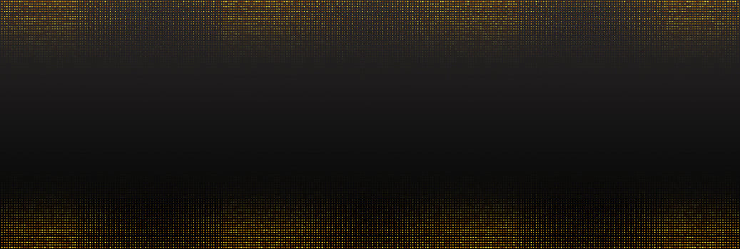 Abstract black background textured with radial golden halftone pattern. Vector illustration. Decoration element with stamped dotted ornament. Creative cover design template. Bursting light rays shape