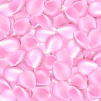 Pink rose petals background with sample text vector illustration. Pink rose petals vector illustration.
