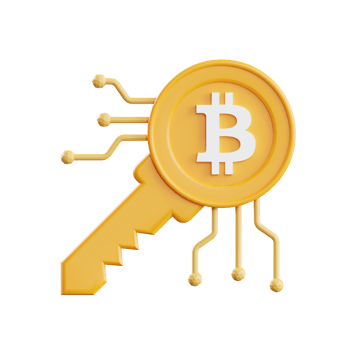 Bitcoin Key 3d Illustration png