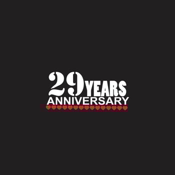 29 years anniversary celebration logotype, hand lettering, 29 year sign, greeting card vector
