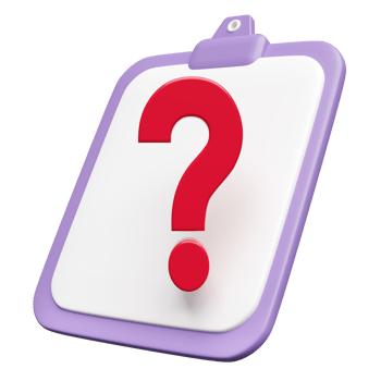 3d clipboard with red question mark symbol icon, checklist paper isolated. FAQ or frequently asked questions, minimal concept, 3d render illustration png