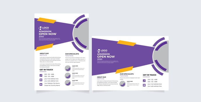 School admission flyer design set. back to school flyer design set vector