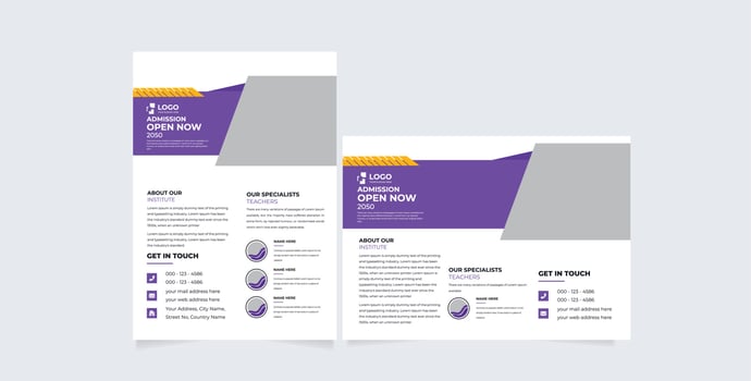 Flyer brochure cover template for Kids back to school education admission layout design vector