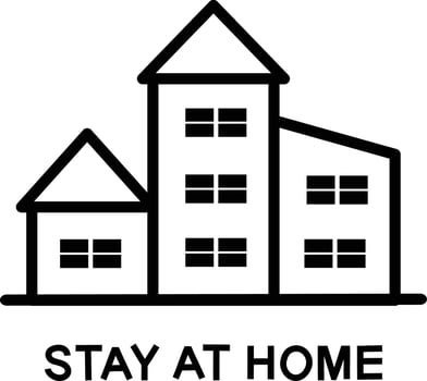 Stay at home sign icon on white background. vector