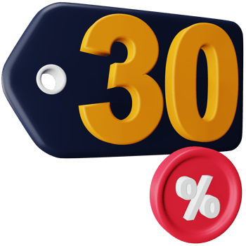 30 percent sale tag 3d rendering isometric icon. png
