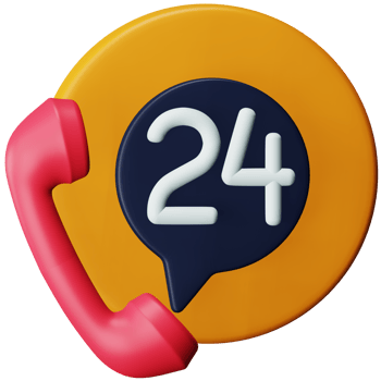 24 hours service 3d rendering isometric icon. png